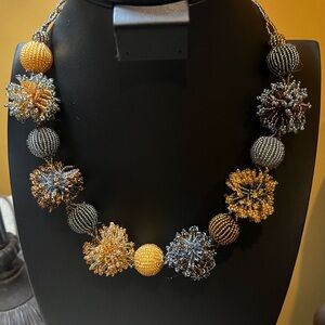 Vintage African Bead Pom Pom Necklace